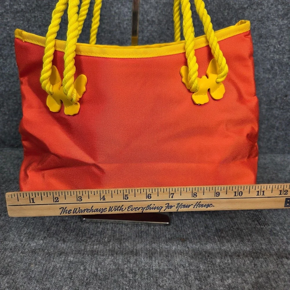Escada Orange Tote Bag Butterfly With Rope Handles Beach Bag Orange Lining y2k